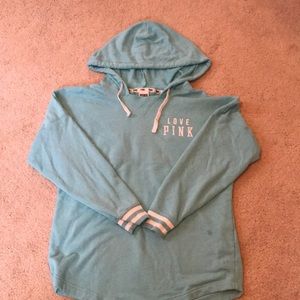 PINK blue hooded sweatshirt